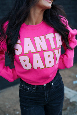 Santa Baby | Pink | Sweatshirt: Small