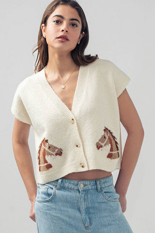 Western Horse Cardigan