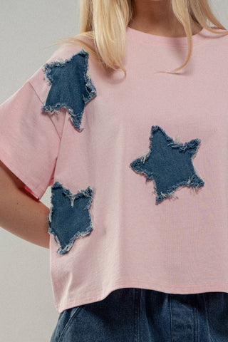 Distressed Denim Star Tee