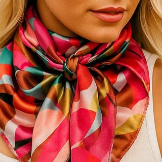 Fuchsia and Brown Floral Wild Rag