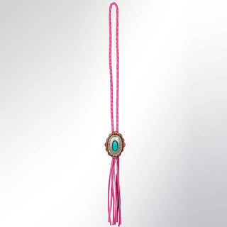 Turquoise & Leather Bolo