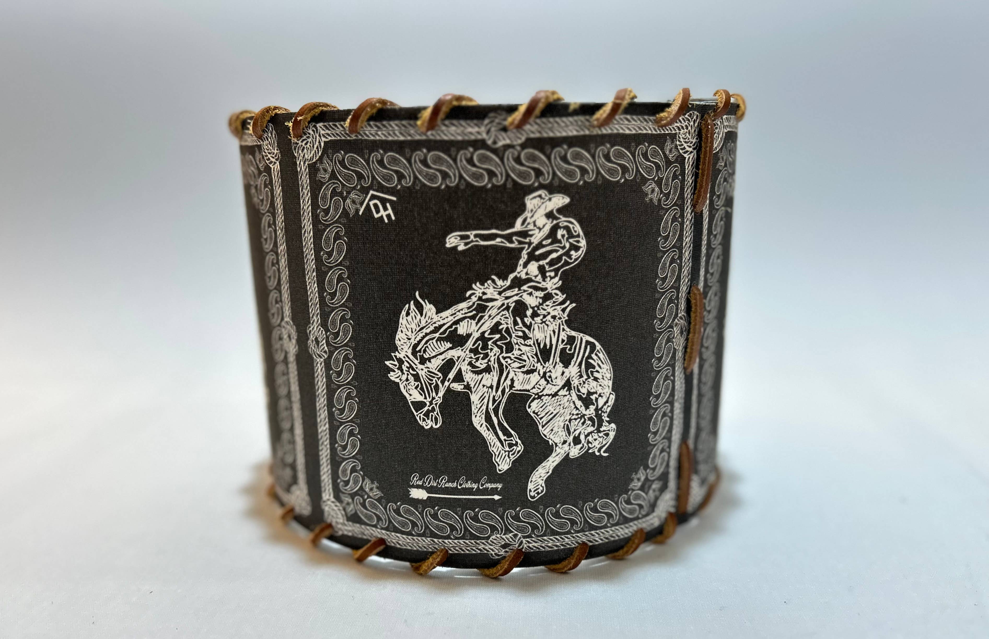 Lampshade Bandana Bronc Black Large 14-inch 