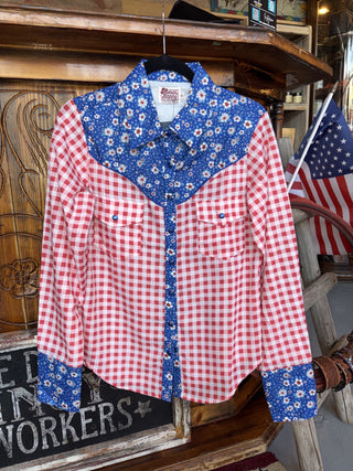 Red, White & Blue Pearl Snap
