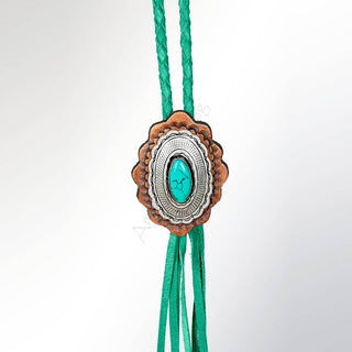 Turquoise & Leather Bolo