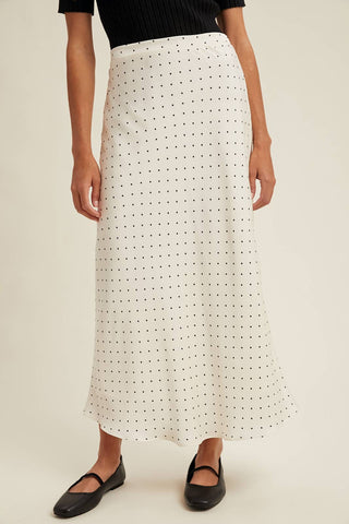 Polka Dot Satin Skirt