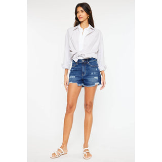 High Rise Frayed Shorts
