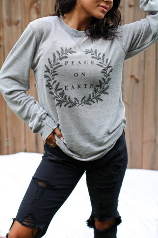 Peace On Earth | Cement | Thermal Long-Sleeve: Medium