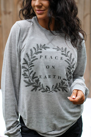 Peace On Earth | Cement | Thermal Long-Sleeve: Medium