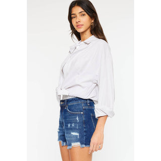 High Rise Frayed Shorts