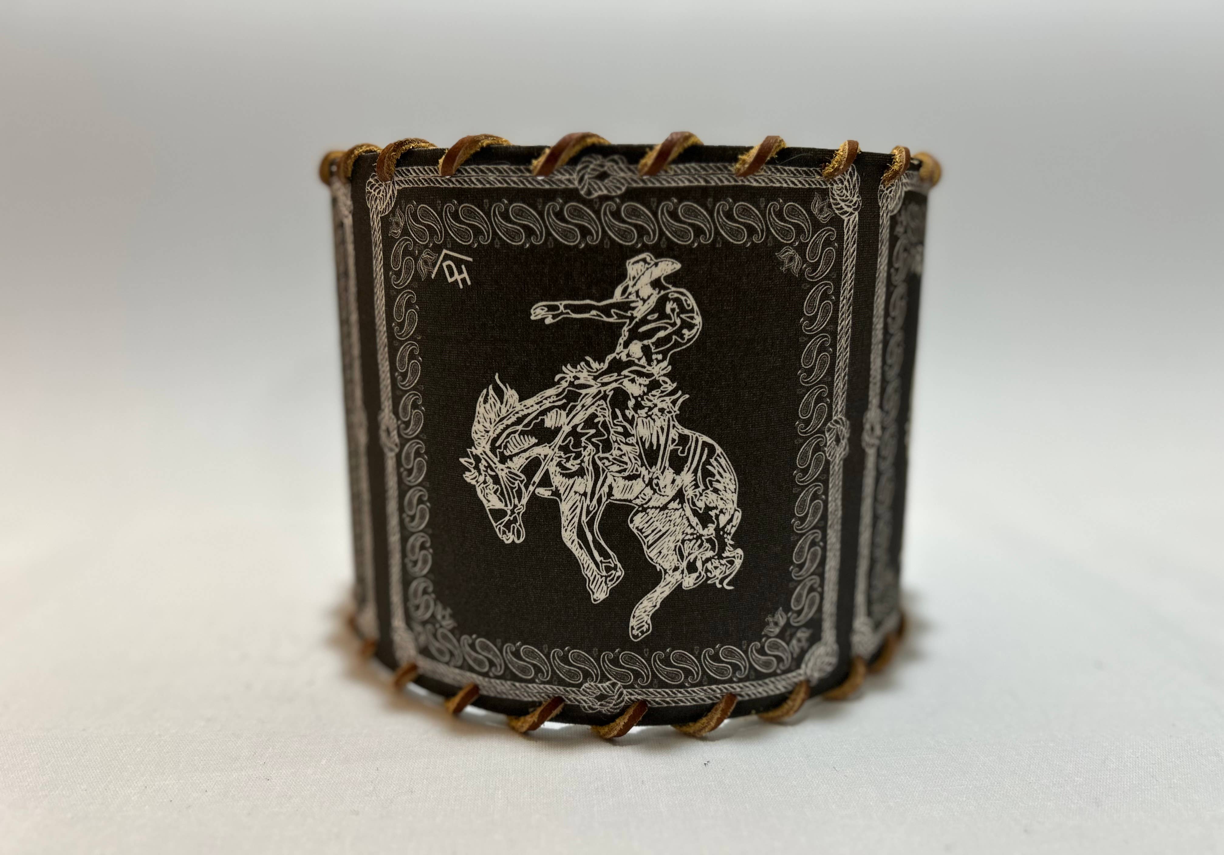 Lampshade Bandana Bronc Black Large 14-inch 