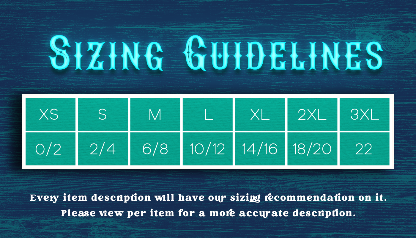 Sizing guidelines: XS=0/2 S=2/4 M=6/8 L=10/12 XL=14/16 1XL=16/18 2XL=18/20 3XL=22