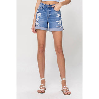 HIGH RISE SHORTS W ROLLED CUFF