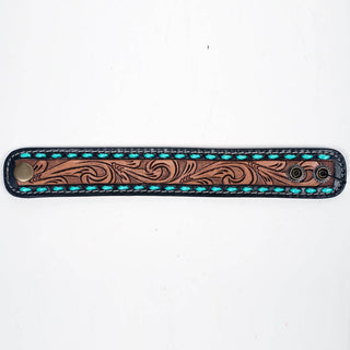 Turquoise Feather Leather Cuff