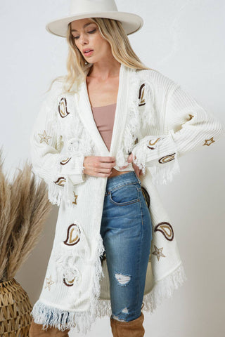 Embroidred Paisley Cardigan