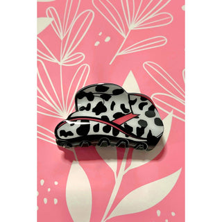 B/W Cow Print Hair Claw