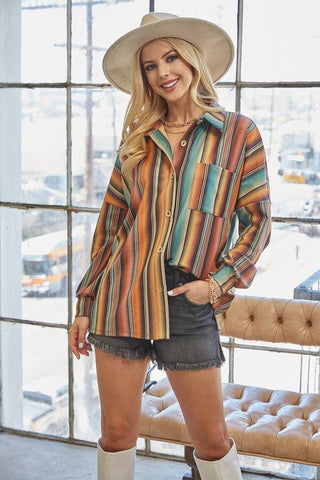 Striped Suede Shacket
