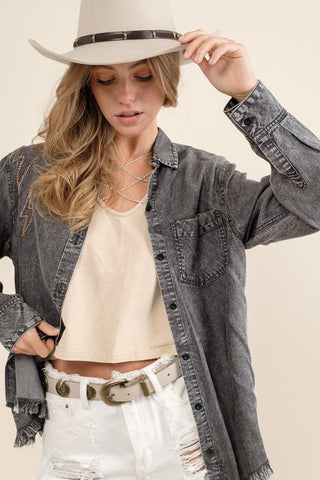 Tencel Wash Frayed Blouse