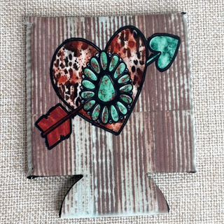 Turquoise Stone Heart Koozie